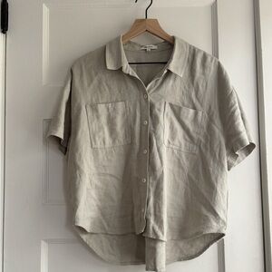 Madewell linen blend button up